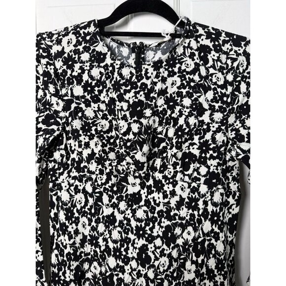 Boden Crew Neck Midi Tea Dress in Black Bloom Silhouette NWOT Size US 4P - Picture 6 of 12